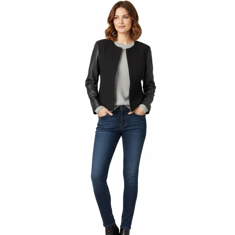 KENAR, Wool & Faux Leather Jacket/Blazer, Size L